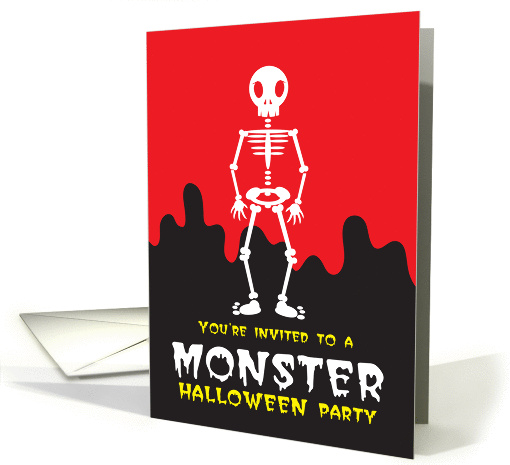 You're invited to a MONSTER Halloween party - Skeleton card (835155)