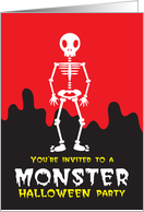 You’re invited to a MONSTER Halloween party - Skeleton card