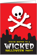 You’re invited to a WICKED Halloween party - Skull and crossbones card