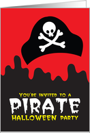 You’re invited to a PIRATE Halloween party - Skull and crossbones card