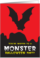 You’re invited to a MONSTER Halloween party - Bat card