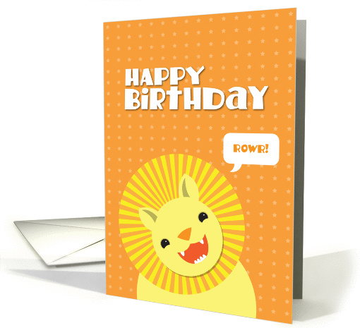 HAPPY BIRTHDAY lion with speech bubble ROWR! card (836549)