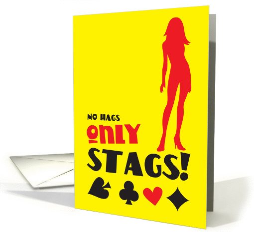 No HAGS only STAGS! party invitation card (840078)