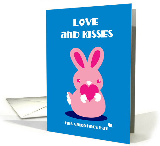 Love and kisses this valentines day bunny rabbit card (840095)