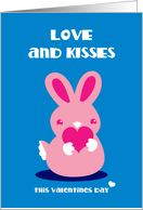 Love and kisses this valentines day bunny rabbit card