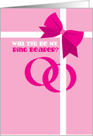 Will you be my ring bearer? pink ribbon card