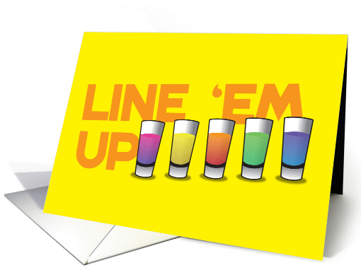 Line 'em up Cocktail party invitation card (846151)