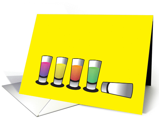 Spring break shooters cocktail glasses in a row card (846153)