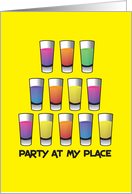 Party at my place - Bachelorette shooters card