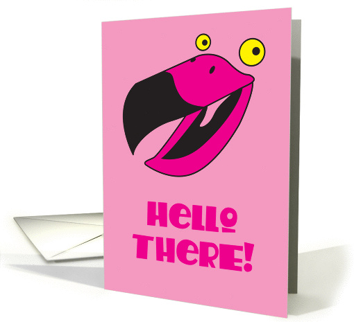 Hello there! flamingo bird card (846924)