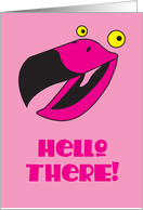Hello there! flamingo bird card