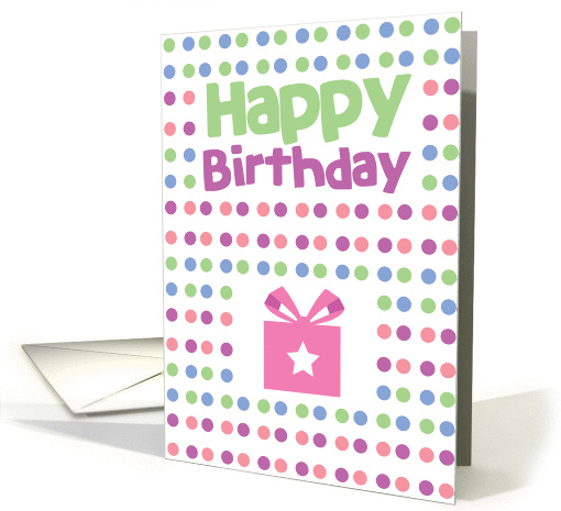 Happy Birthday spotty card (849736)