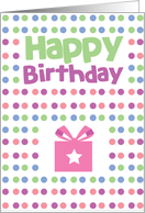 Happy Birthday spotty card