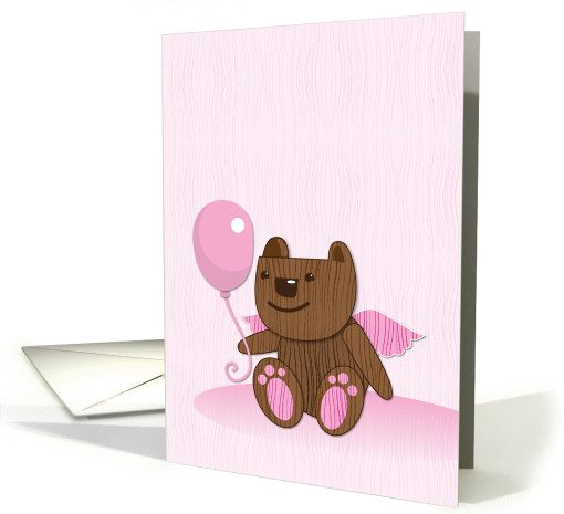 teddy bear toy with a balloon card (862398)