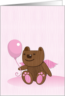 teddy bear toy with a balloon card