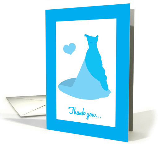 Thank you for being my bridesmaid, blue wedding dress card (862400)