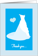 Thank you for being my maid of honour, blue & white wedding dress card