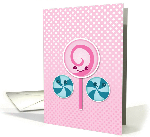 Pink lollypop and sweets card (862773)