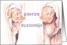 Religious Easter Blessings with hands of Christ card