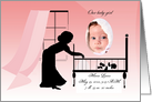 Our baby girl, announcement, silhouette, baby announcement, photo card