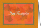 Happy Thanksgiving, autumn leaves, green and gold borders, card