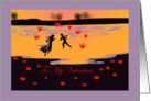 To My Valentine, fairies over the lake,silhouette card