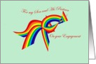 For my son and his partner, engagement, intertwined rainbows card