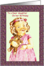 To Dear Daughter on her Birthday, little girl, teddy bear, border card