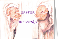 Religious Easter Blessings with hands of Christ card