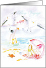 Vacation, Bon Voyage, seaside, seagulls, lighthouse card