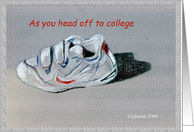 Off to College, Single Sneaker Painting card