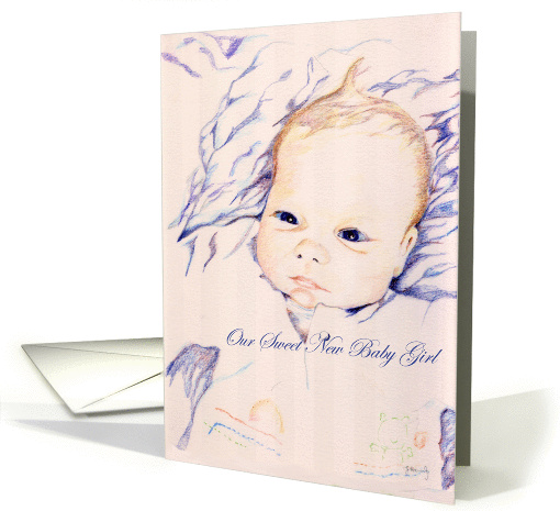 New Baby girl, birth announcement card (851083)