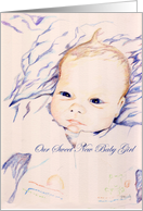 New Baby girl, birth announcement card