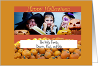 Holiday, happy Halloween, photo card, pumpkins patch card