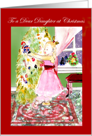 Dear Daughter at Christmas, victorian girl holding nutcracker card