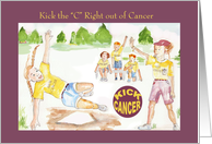 Kick the C out of Cancer,KickballTeam with Kick Cancer logo, pediatric card