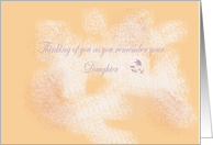 Thinking of you as you remember your daughter on her birthday, clouds card