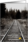 Hope Encouragement Love Railroad Tracks Travel Black and White card