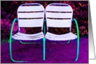 Happy Anniversary Two Chairs Together Forever Purple Modern card