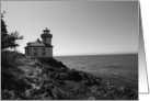 Lighthouse Seaside Sea Ocean Miss You Black and White card