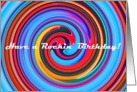 Rockin’ Birthday Paint Swirl Modern Retro 50’s card