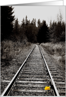 Hope Encouragement Love Railroad Tracks Travel Black and White card