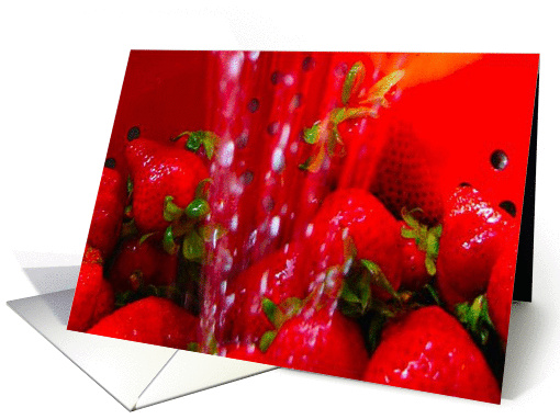 Valentine's Day I want You Strawberries card (802431)