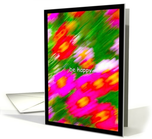 Happy Birthday Abstract Floral card (820672)
