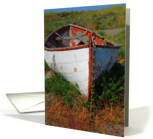 Happy Birthday Rowboat Boat Beach Lake River Fishing Sea Dinghy card
