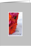 Happy Wedding Anniversary Modern Flowers Bouquet Pink Orange card