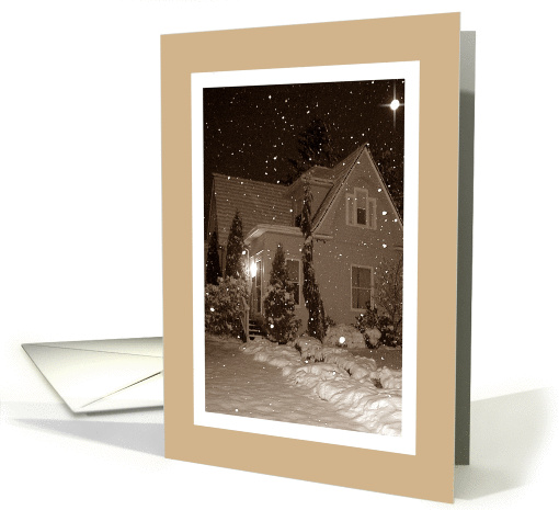 Christmas Holiday House Snow Antique Vintage Retro card (829122)