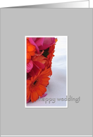 Wedding Congratulations Happy Pink Orange Floral Bridal Bouquet Modern card