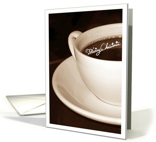 Christmas Coffee Cup Espresso Caffeine Merry Barista Teacher card