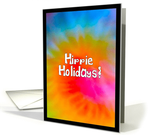 Hippie Holidays Christmas tie dye retro sixties card (883898)